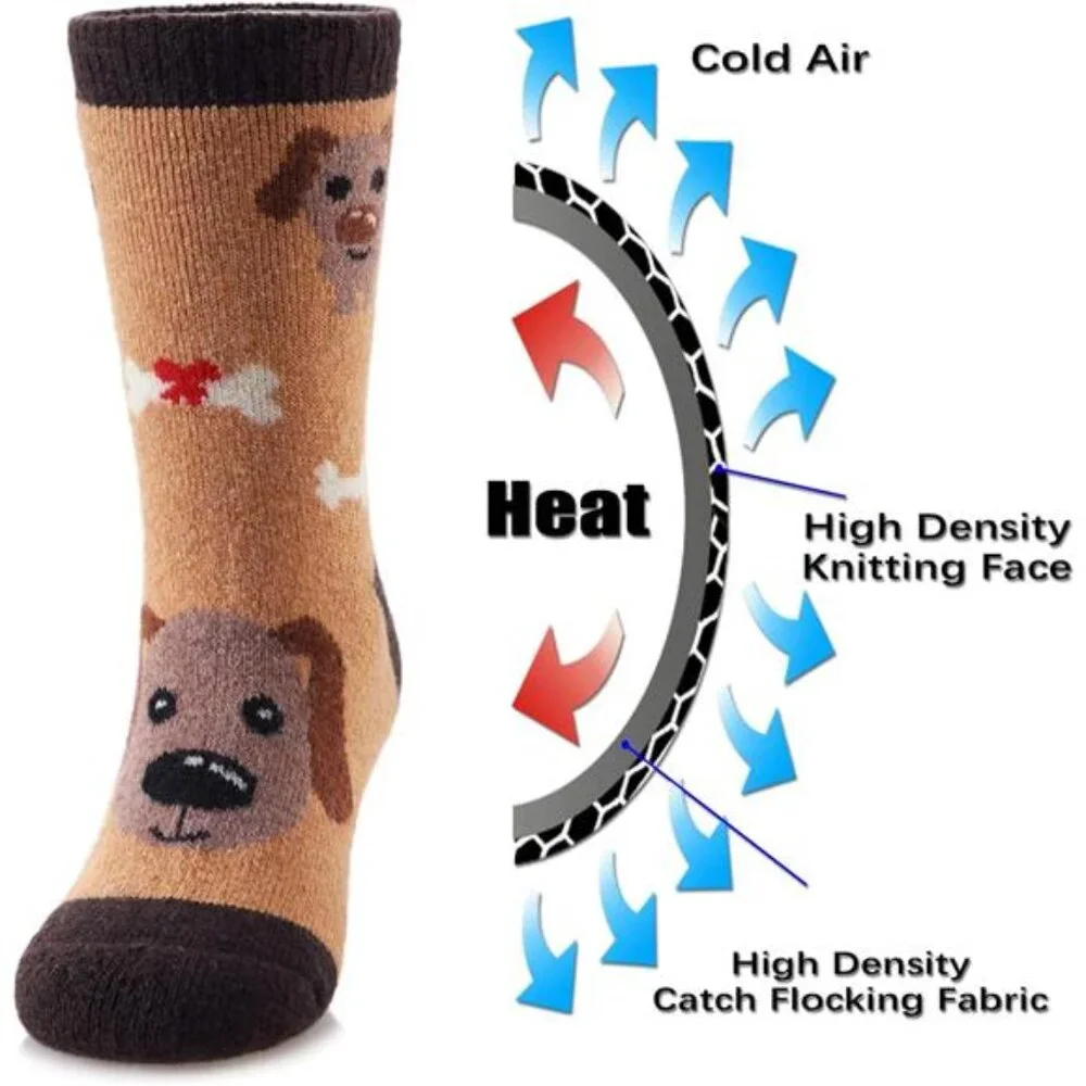 6 Pairs Kids Merino Wool Hiking Socks Thermal Winter Crew Socks